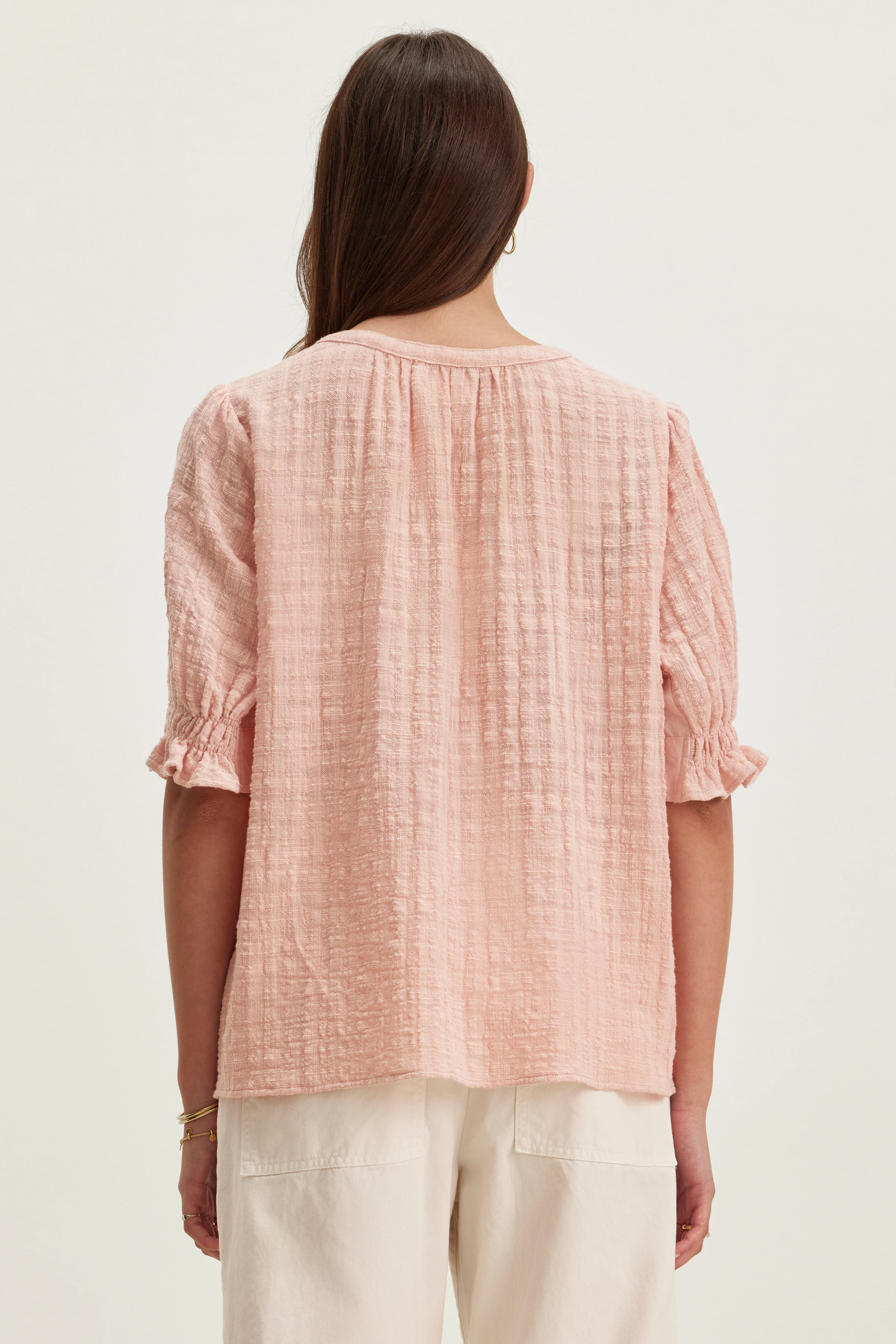 BONITA TEXTURED GAUZE TOP IN CORSET - Image 3