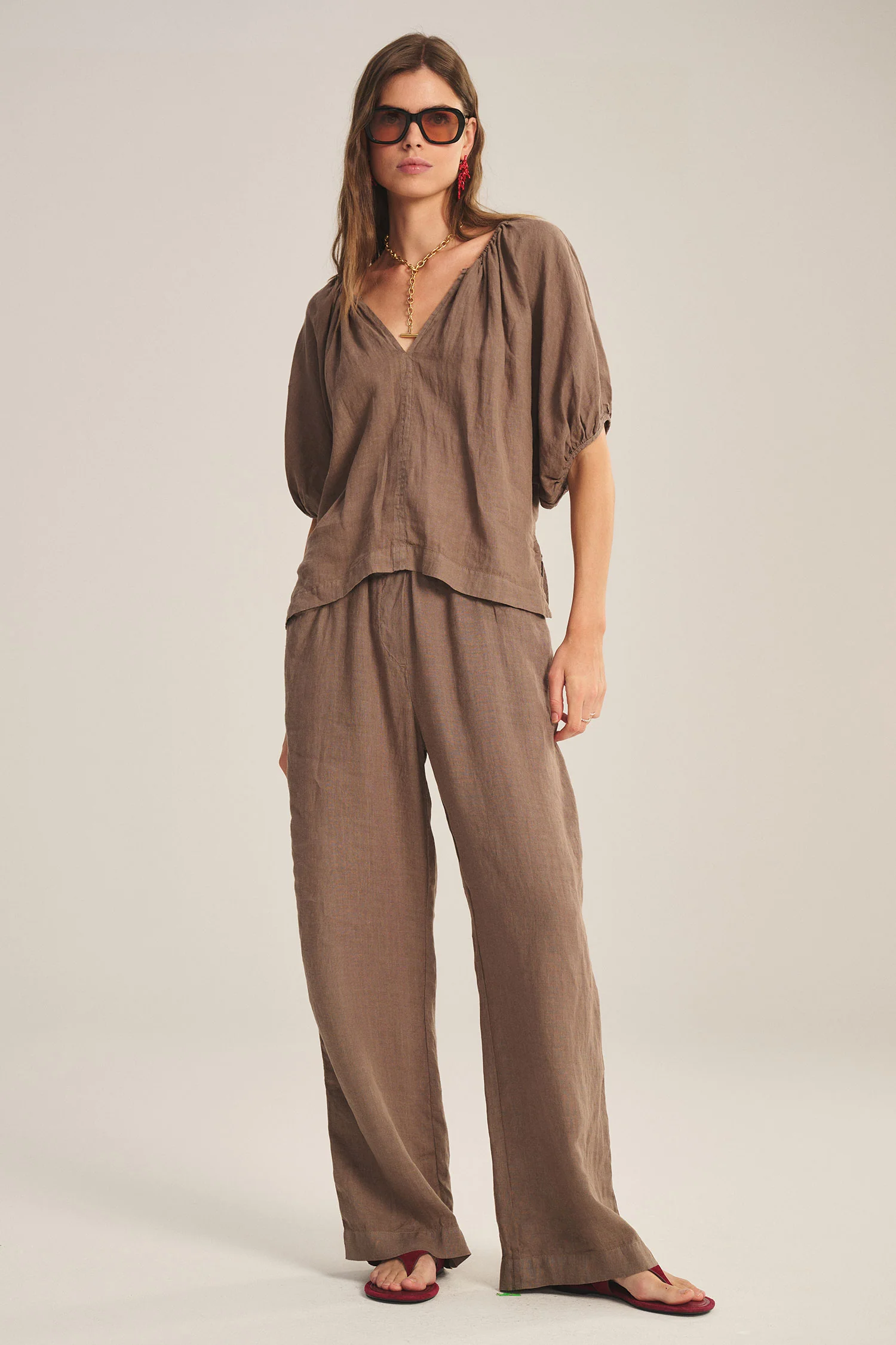 COSETTE LINEN TOP IN MUDSLIDE - Image 6