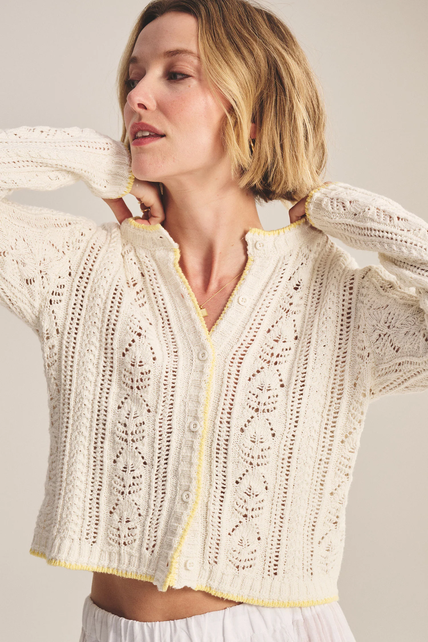 DAISY CARDIGAN IN IVORY - Image 3
