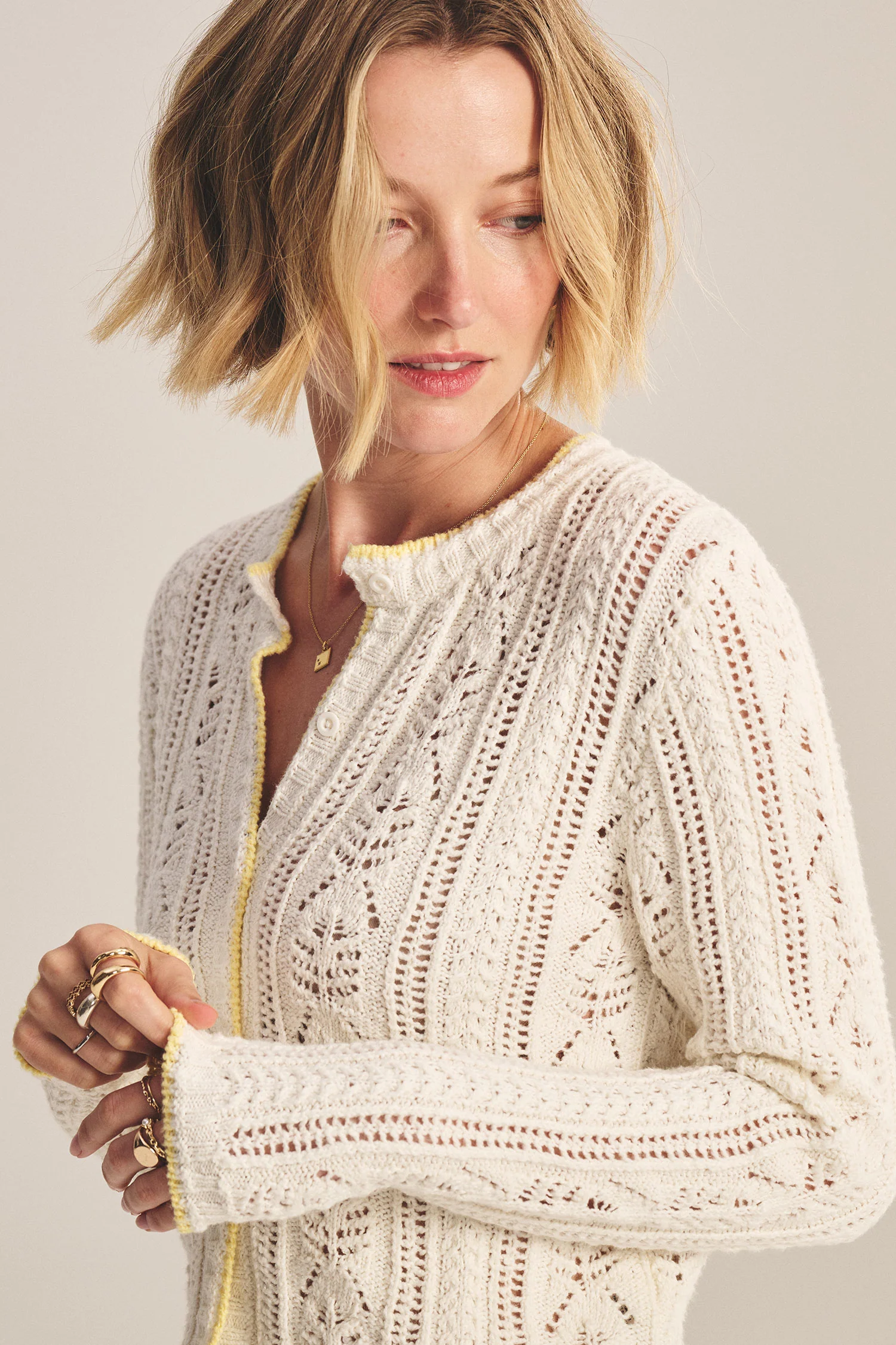 DAISY CARDIGAN IN IVORY - Image 4