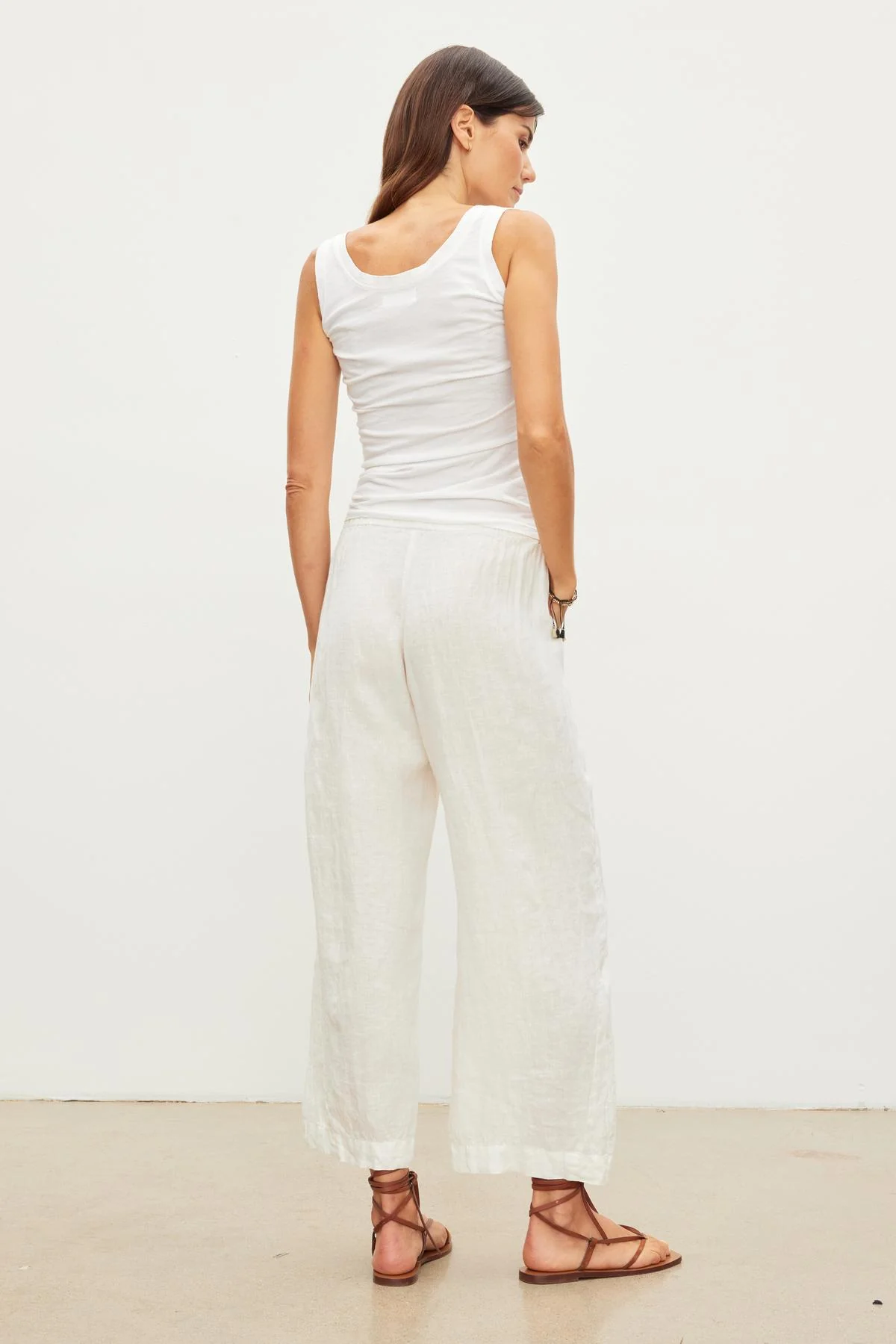 LOLA LINEN TROUSER IN CHALK - Image 4