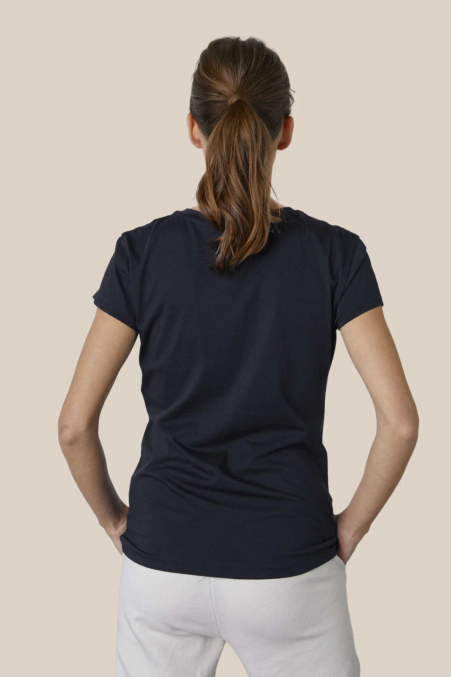 TRISHA WHISPER COTTON T-SHIRT IN BLACK - Image 3